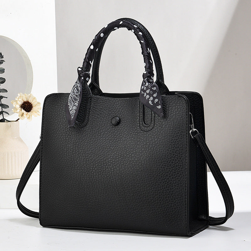 2024 Summer New Elegant Light Luxury Large Capacity Tote Women's Bag Exquisite Silk Scarf Accessories Fashion Single Shoulder Mom's Bag