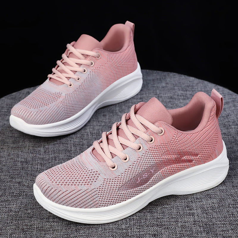 Women's Autumn New Cross border Wholesale Casual Soft soled Sports Shoes Breathable Single Shoes Mesh Shoes Thick soled Running Shoes
