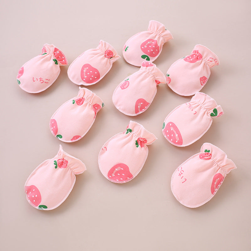 Baby scratch resistant gloves made of pure cotton and bite resistant gloves for newborns, baby gloves for 0-3 months, hand protection