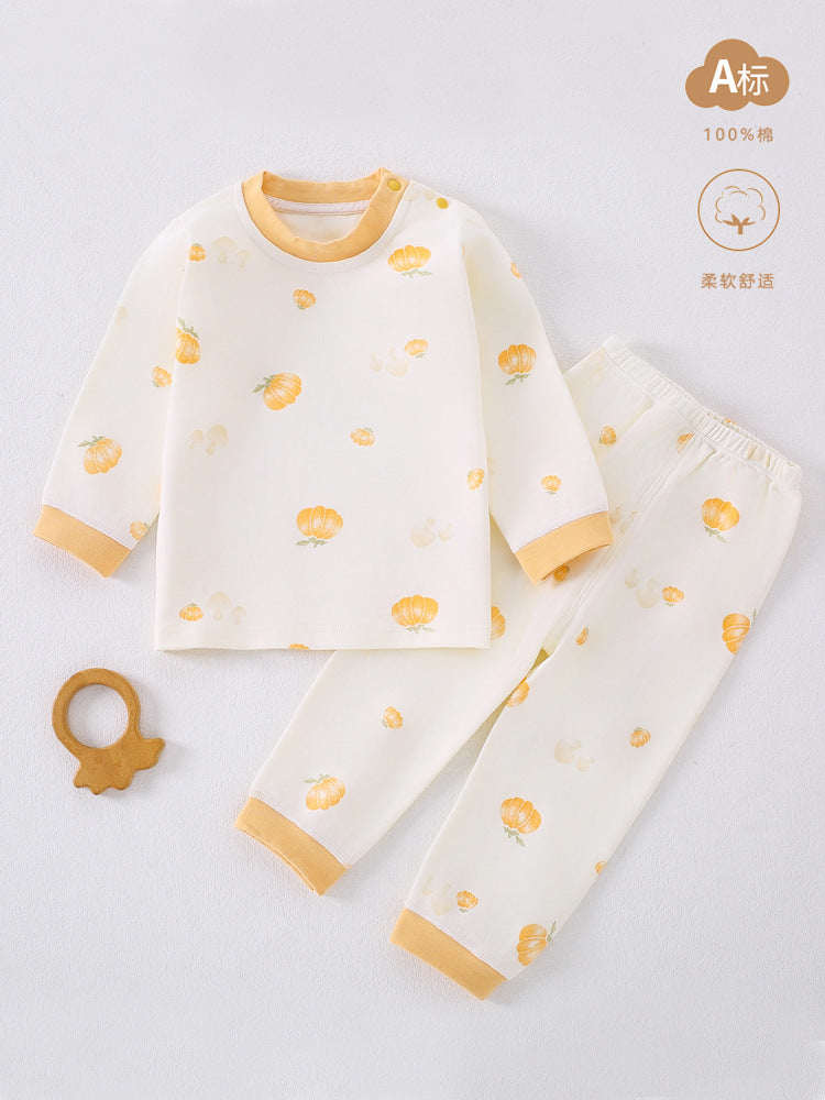 Children's autumn clothes, autumn pants, pure cotton A-class spring and autumn baby split clothes, baby pajamas, home clothes, underwear set