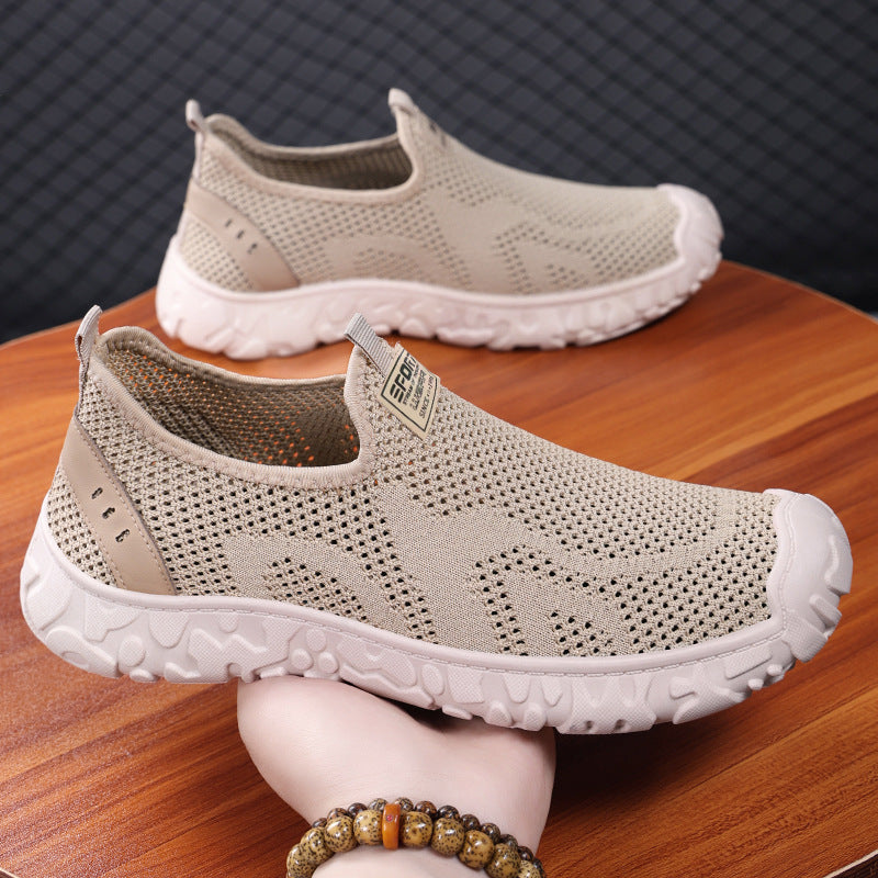 Men's casual single shoes autumn new item breathable and odorless foot mesh shoes for hair replacement, one foot lazy shoes versatile men's shoes