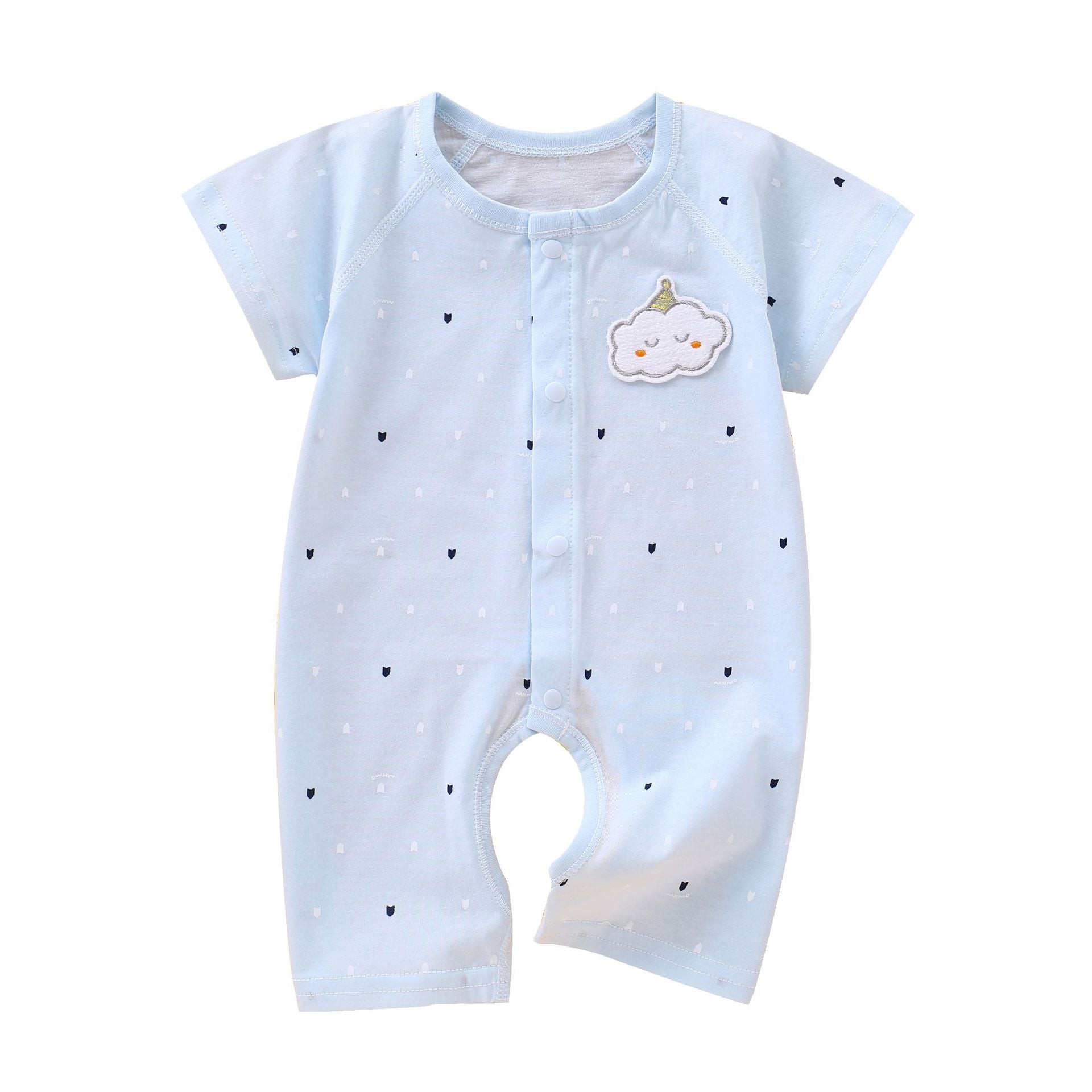 Baby jumpsuit made of pure cotton boneless A-class summer thin short sleeved newborn clothes, baby clothes, pajamas, climbing clothes