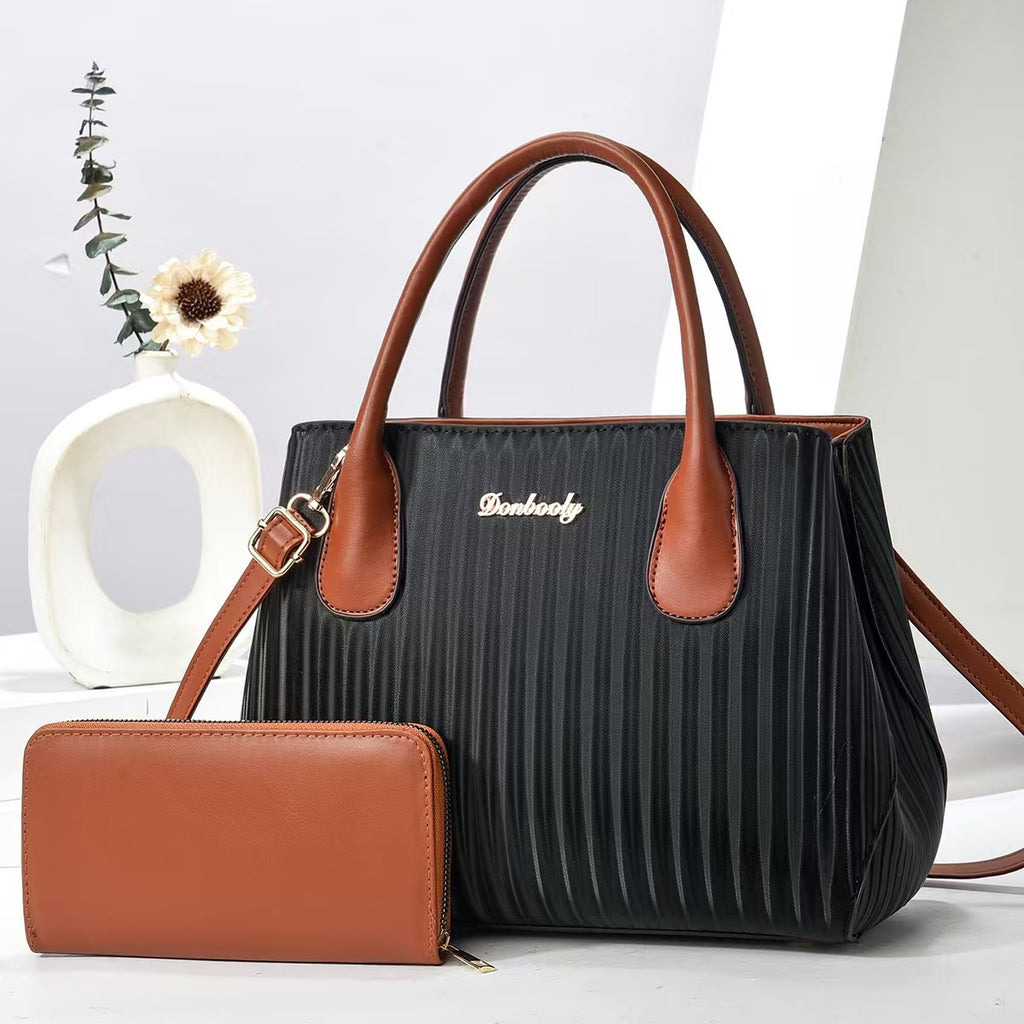 2025 new trendy and stylish large capacity contrasting color middle-aged mother bag, light luxury single shoulder crossbody mother bag, one piece hair replacement