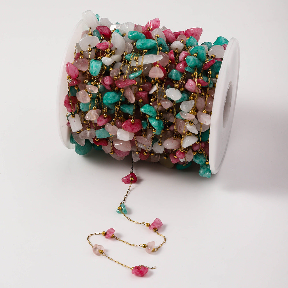 DIY handmade stainless steel string, stone chain accessories, chain bracelets, gold clip pearl chains, meter necklace wholesale