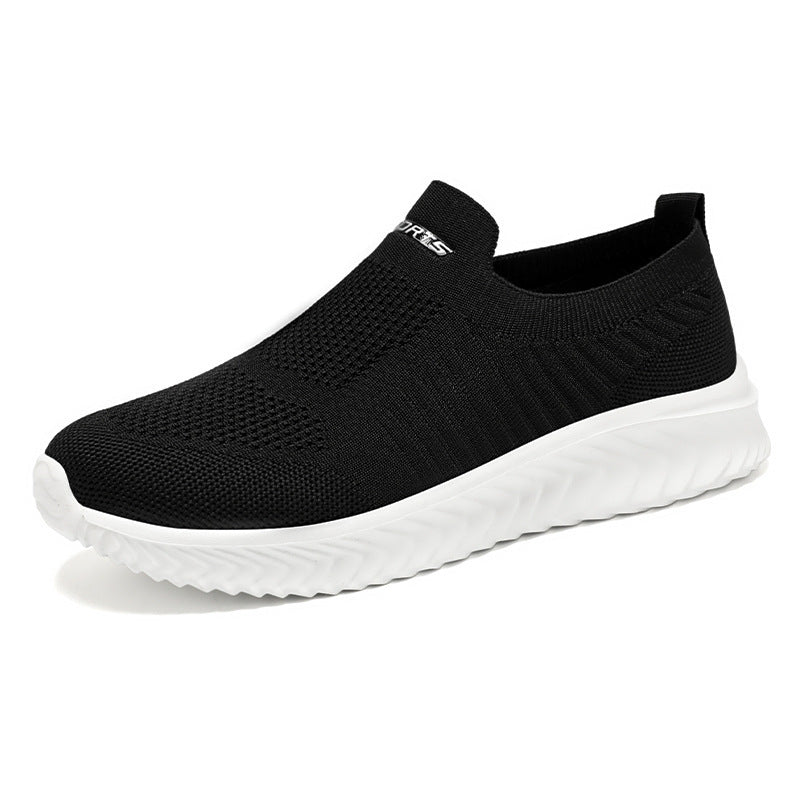 Women's shoes, mesh breathable single shoes, autumn new item, versatile and non stuffy casual shoes, cross-border one foot kick, mom's shoes