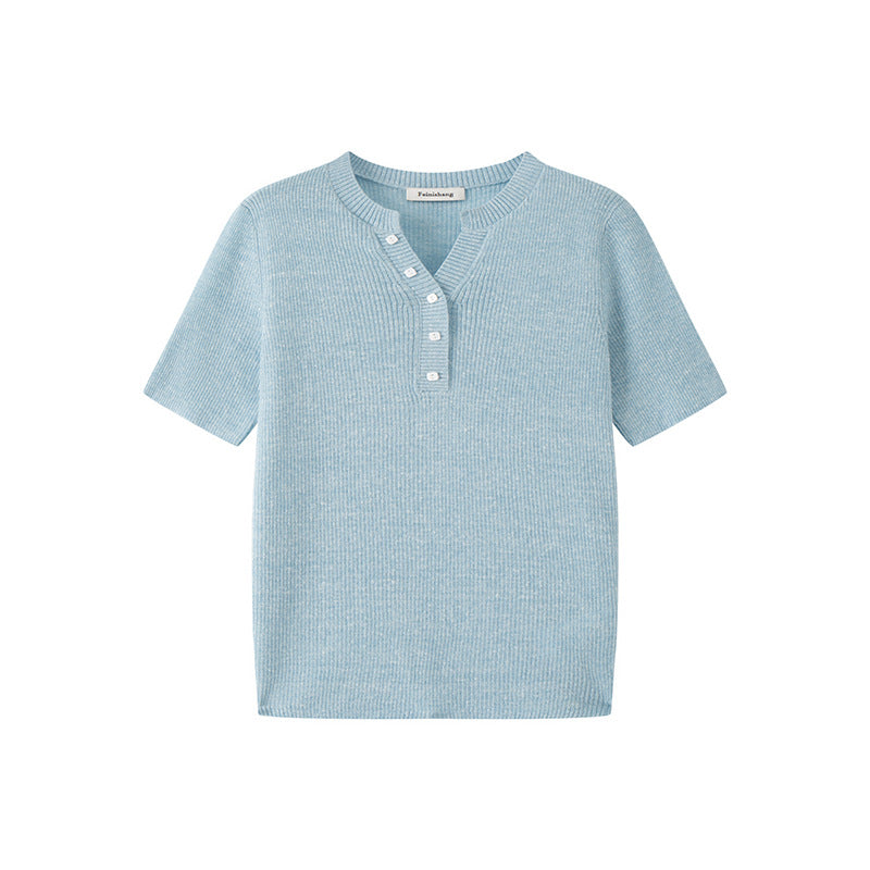 Stylish knitted sweater with fringes, sleeveless, French fashion round neckline