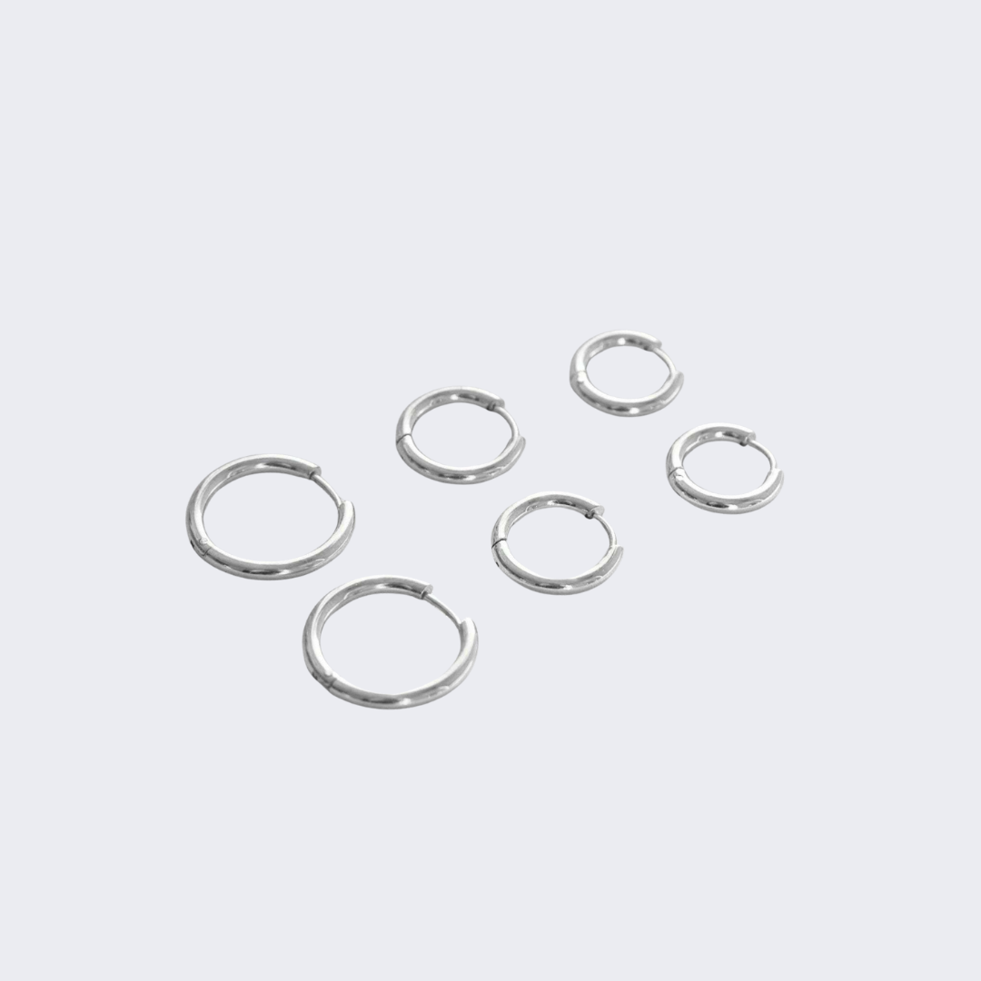 Triple Hoop Earrings Set