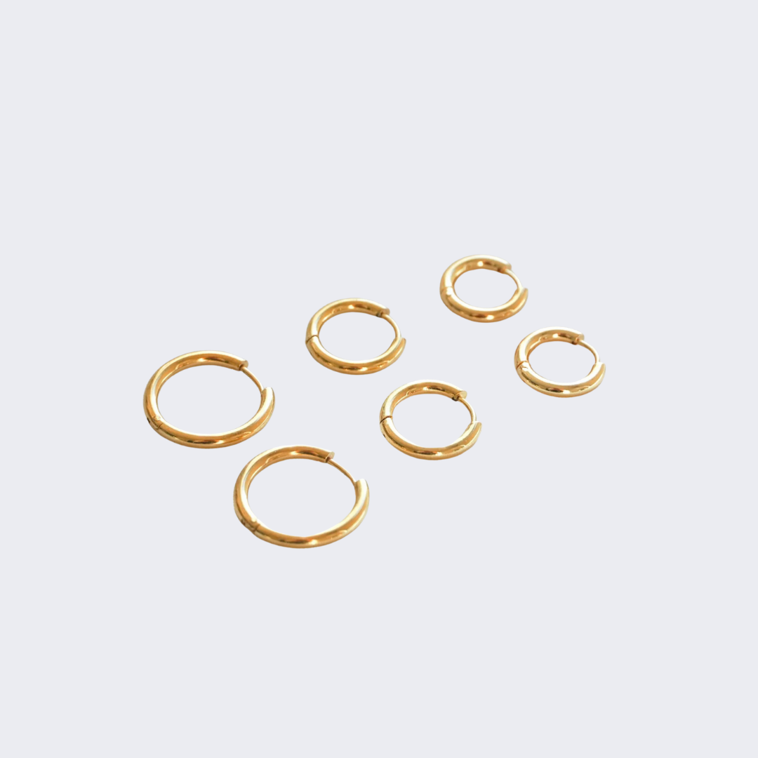 Triple Hoop Earrings Set